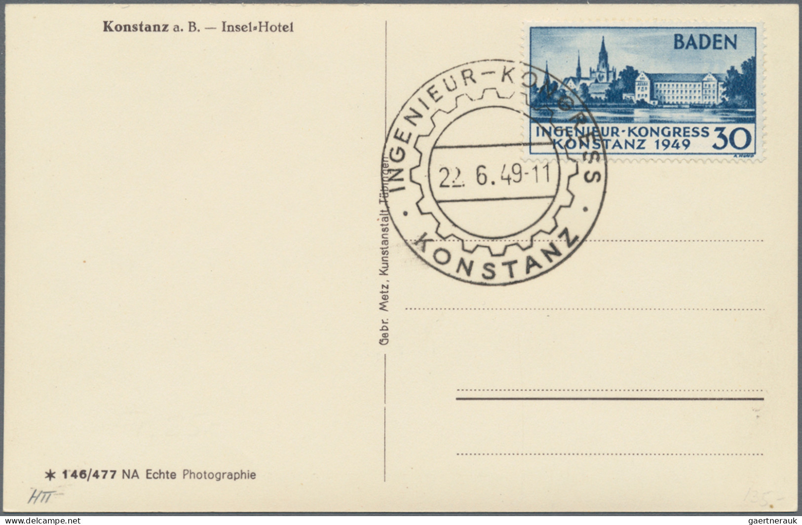 Französische Zone - Baden: 1949, Konstanz I, Spezialpartie Mit 15 Philatelistisc - Sonstige & Ohne Zuordnung