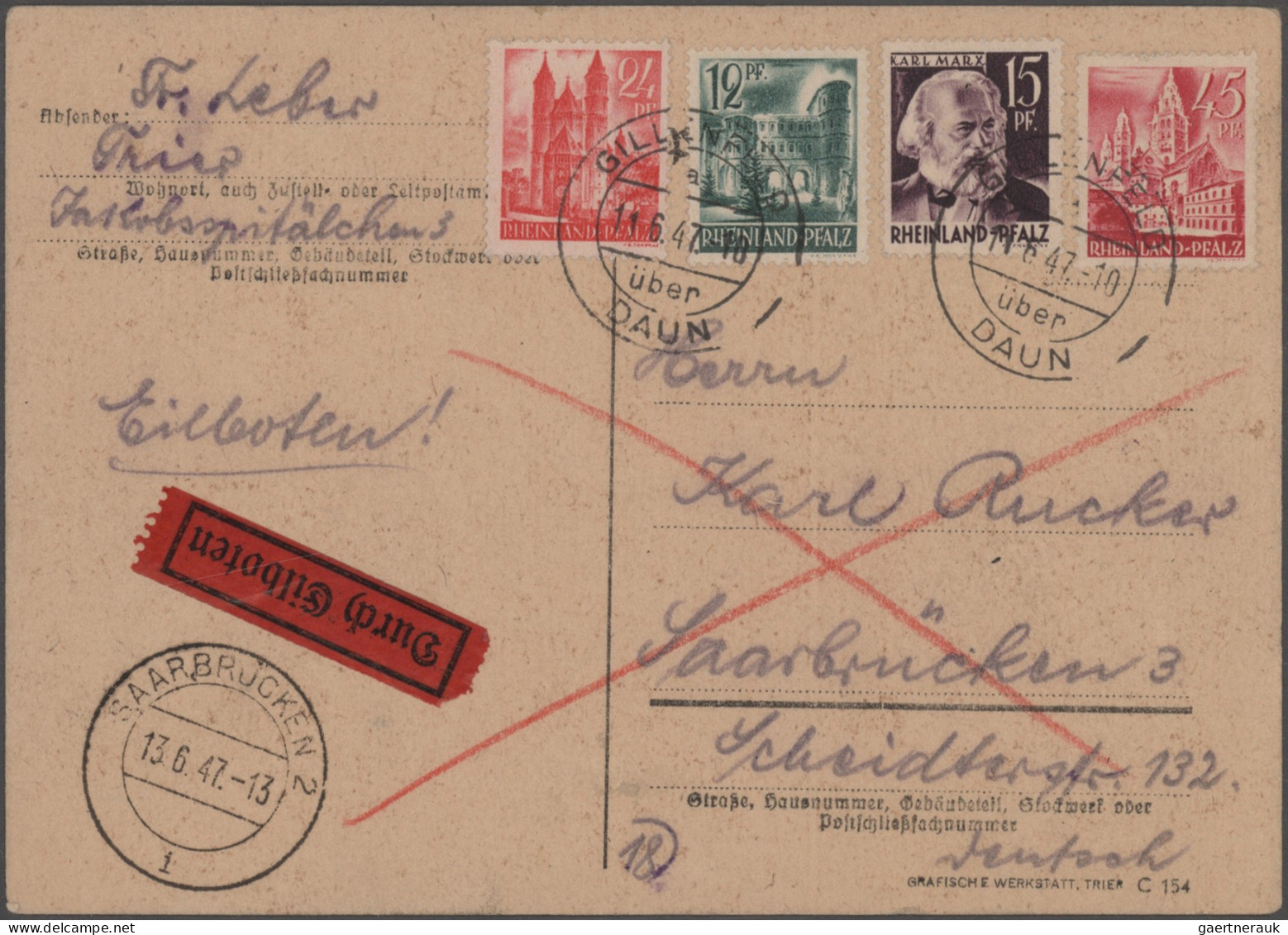 Französische Zone - Rheinland Pfalz: 1946/1948, Partie Von über 70 Briefen Und K - Andere & Zonder Classificatie