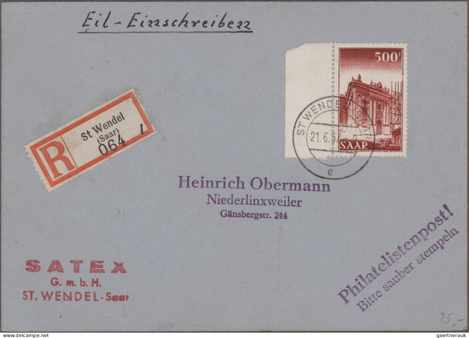 Saarland und OPD Saarbrücken: 1830er-1959: Mehr als 1000 Briefe, Postkarten, FDC