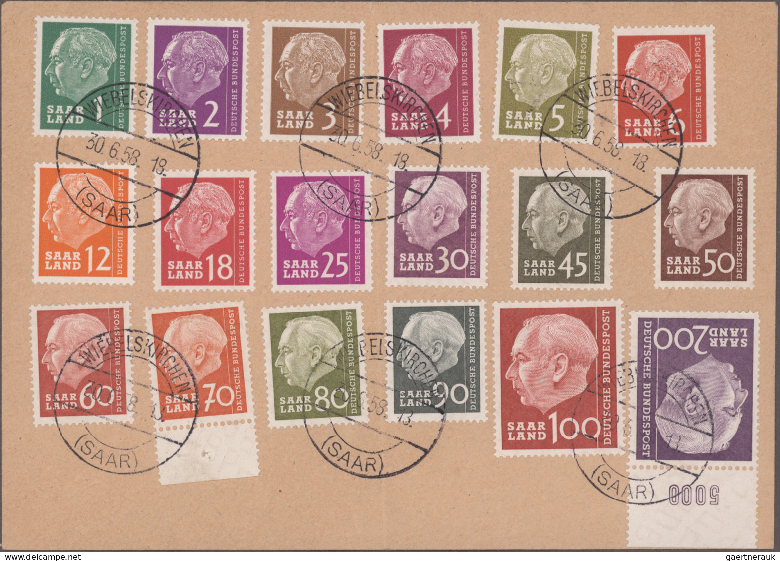 Saarland und OPD Saarbrücken: 1950/1959 Posten von etwa 600 Briefen, Postkarten,
