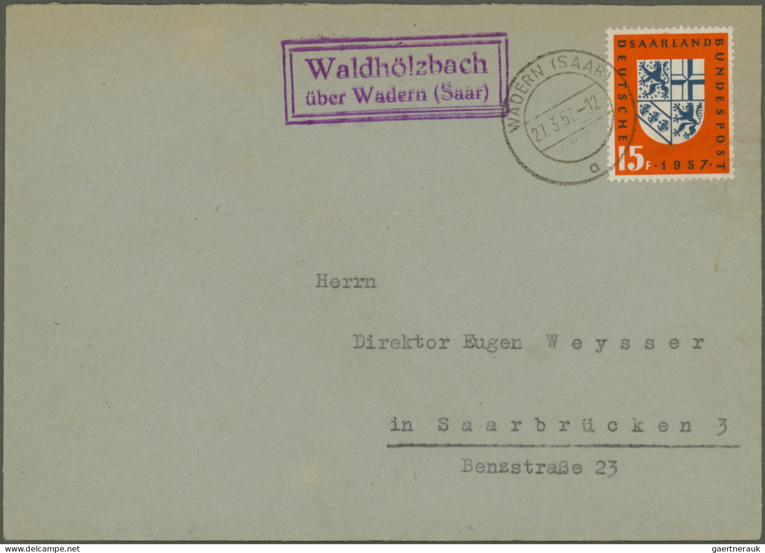 Saarland (1947/56): 1945/1958, Partie von 60 Bedarfs-Briefen/-Karten ab etwas Ge