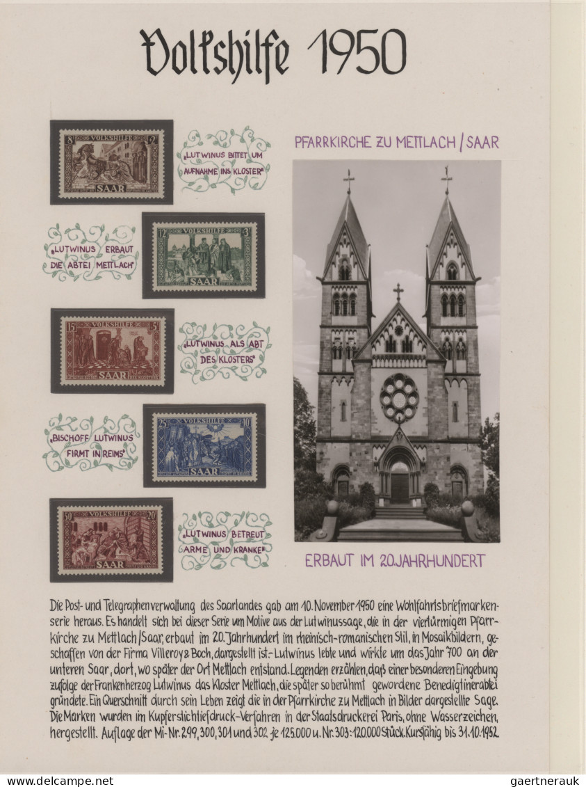 Saarland (1947/56): 1947/1956, Liebevoll Zusammengetragene Sammlung In 3 Alben M - Usados