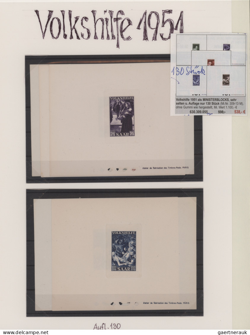Saarland (1947/56): 1947/1956, liebevoll zusammengetragene Sammlung in 3 Alben m