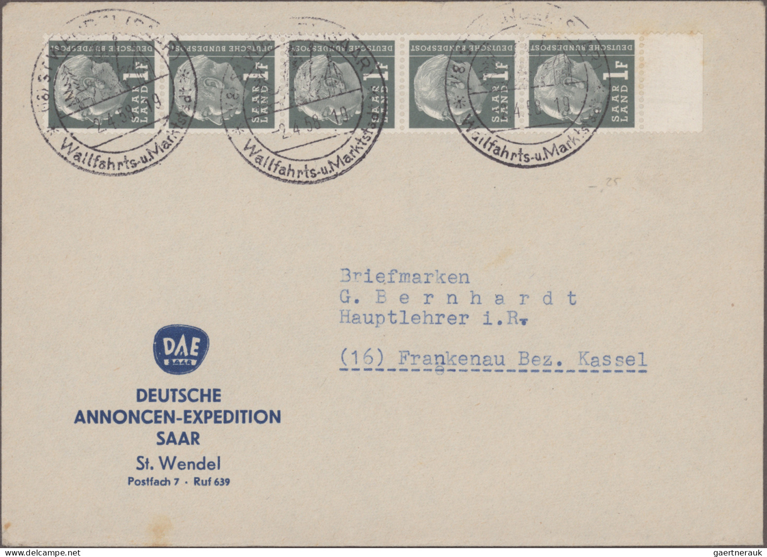 Saarland (1957/59) - OPD Saarbrücken: 1957/1959 Mehr als 600 Briefe, Postkarten,