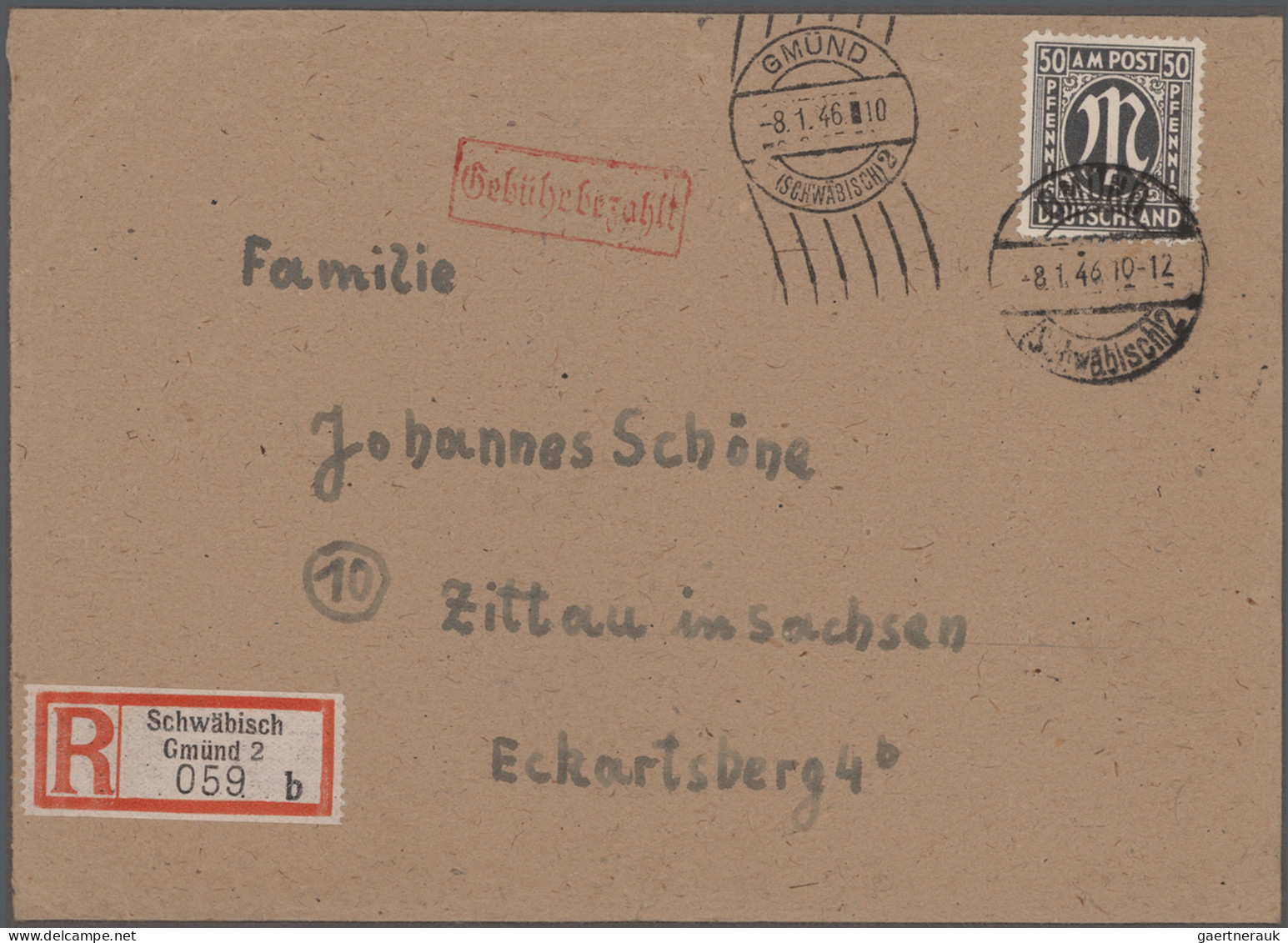 Bizone: 1945, Umfangreiche Sammlung AM-Post Mit Vielen Briefen, Karten Und Ganzs - Other & Unclassified