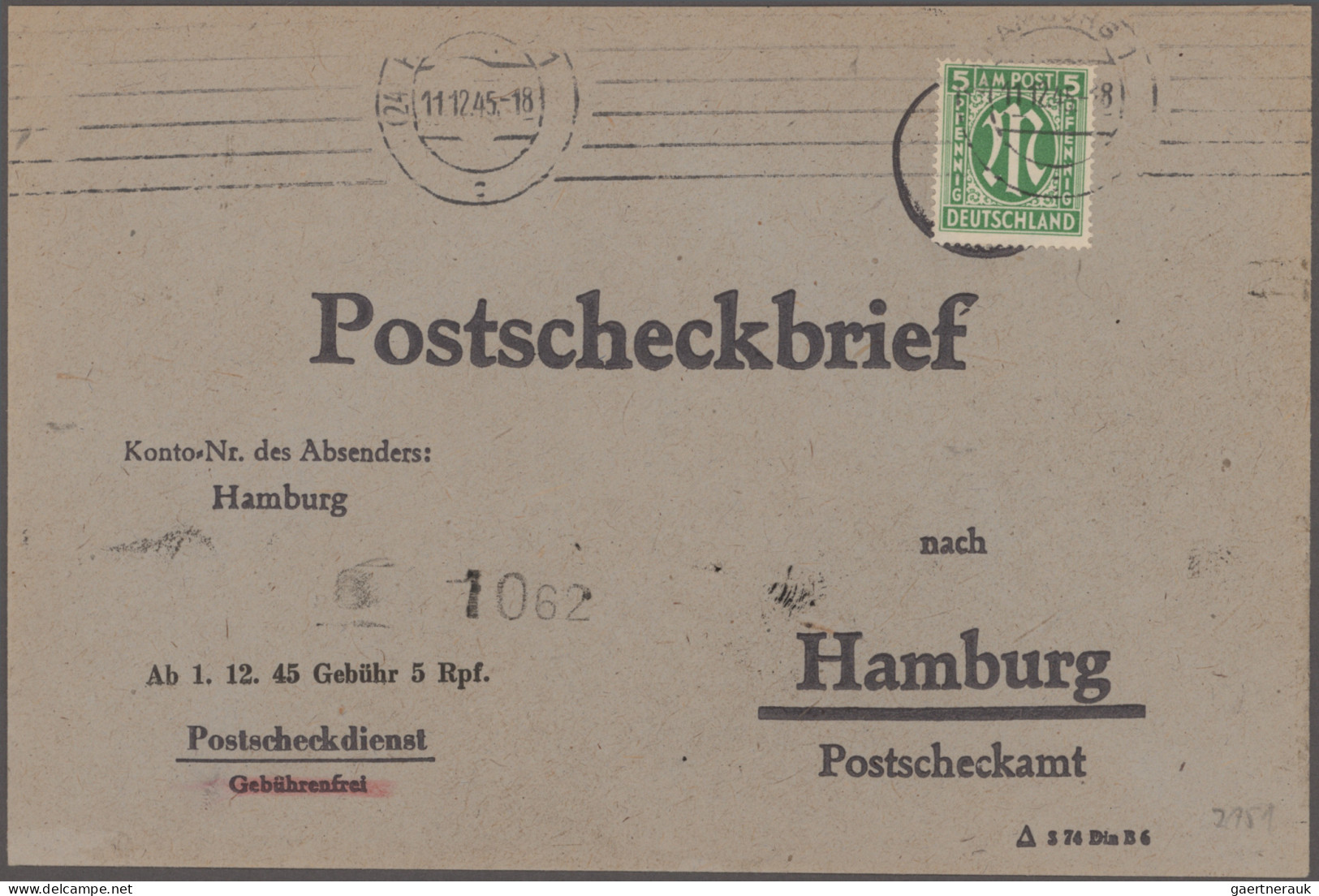 Bizone: 1945, umfangreiche Sammlung AM-Post mit vielen Briefen, Karten und Ganzs