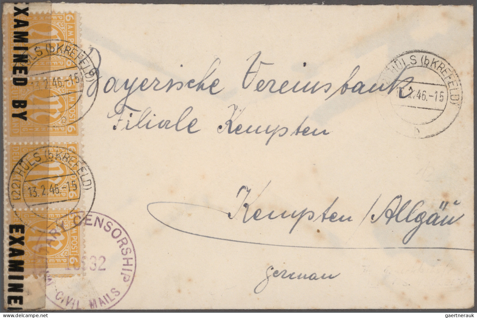 Bizone: 1945, umfangreiche Sammlung AM-Post mit vielen Briefen, Karten und Ganzs
