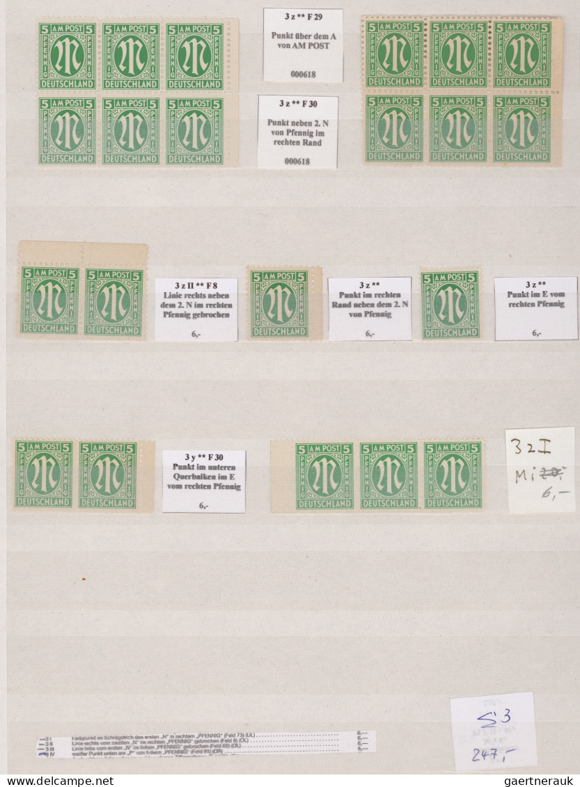 Bizone: 1945/1946, AM-Post Amerikanischer Druck, Fast Nur Postfrische Spezialisi - Sonstige & Ohne Zuordnung