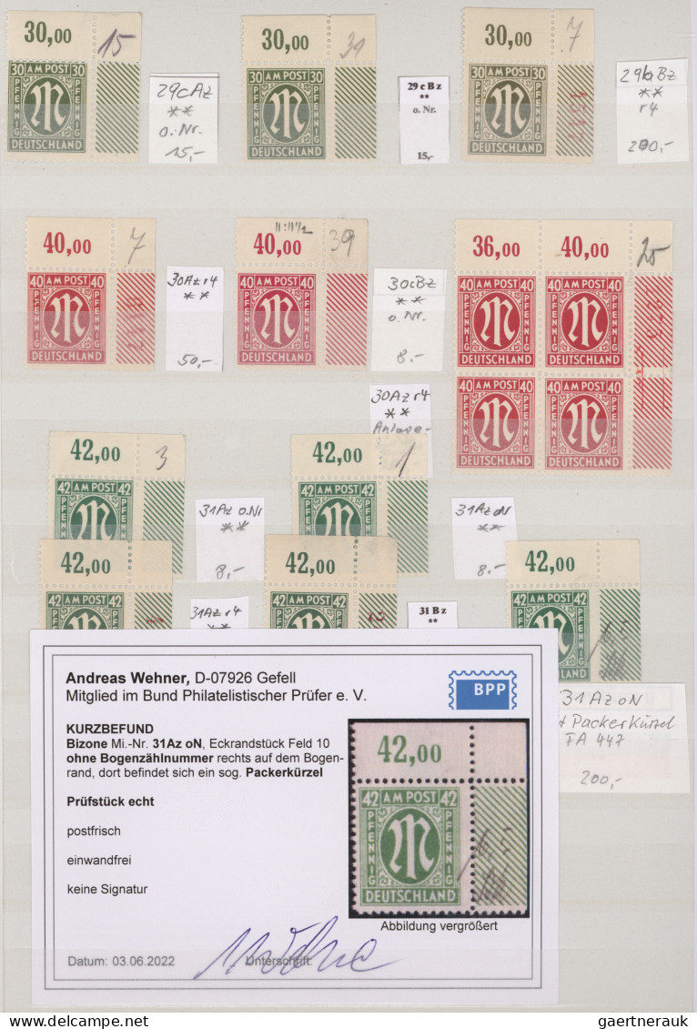 Bizone: 1945/1946, AM-Post Deutscher Druck, Fast Nur Postfrische Spezialisierte - Sonstige & Ohne Zuordnung