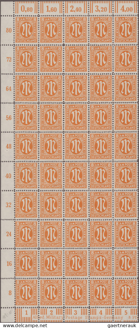 Bizone: 1945/1946, AM-Post Deutscher Druck: Reichhaltige Sammlung Mit Ca.70 Komp - Other & Unclassified