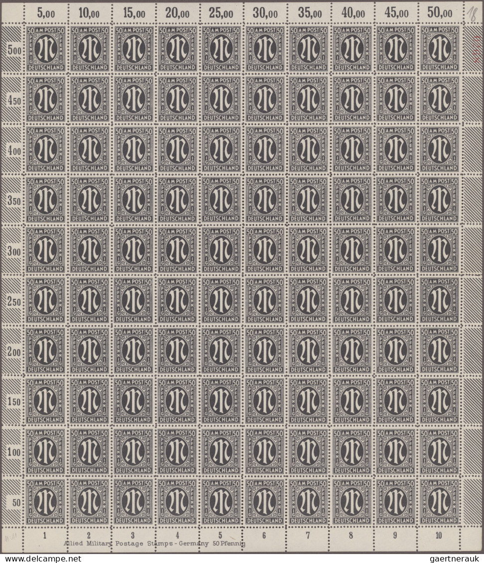 Bizone: 1945/1946, AM-Post Deutscher Druck: Reichhaltige Sammlung Mit Ca.70 Komp - Sonstige & Ohne Zuordnung