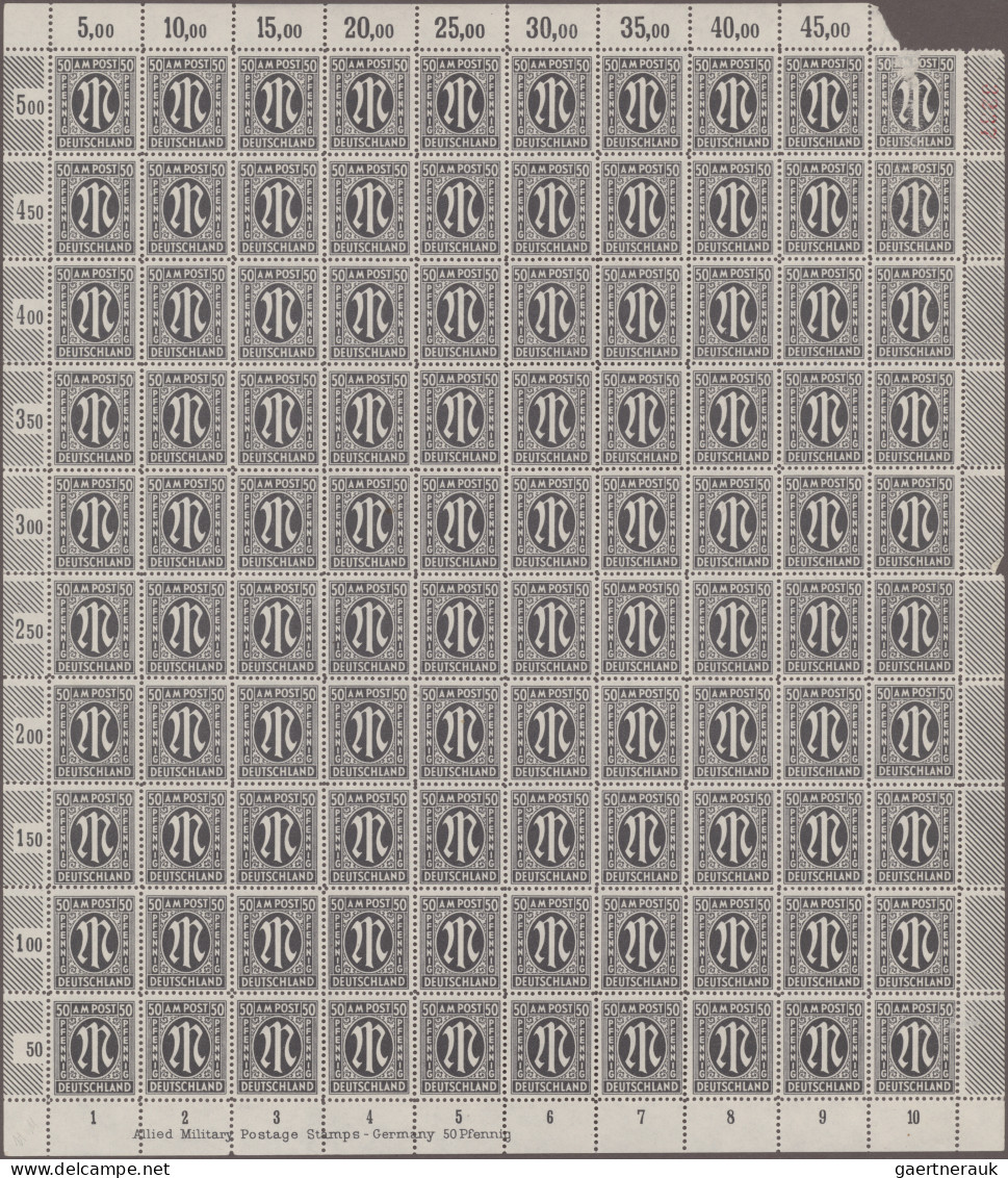 Bizone: 1945/1946, AM-Post Deutscher Druck: Reichhaltige Sammlung Mit Ca.70 Komp - Other & Unclassified