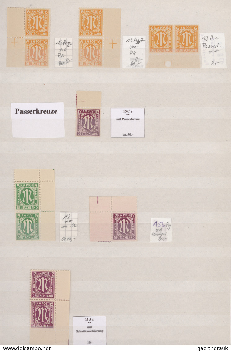 Bizone: 1945/1946, AM-Post Englischer Druck, Fast Nur Postfrische Spezialisierte - Sonstige & Ohne Zuordnung