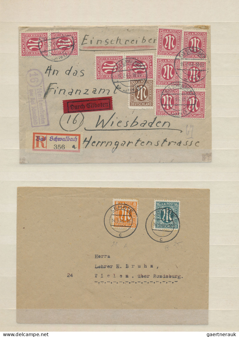 Bizone: 1945/1946, AM-Post, Partie von 17 Briefen und Karten, meist aus dem Beda