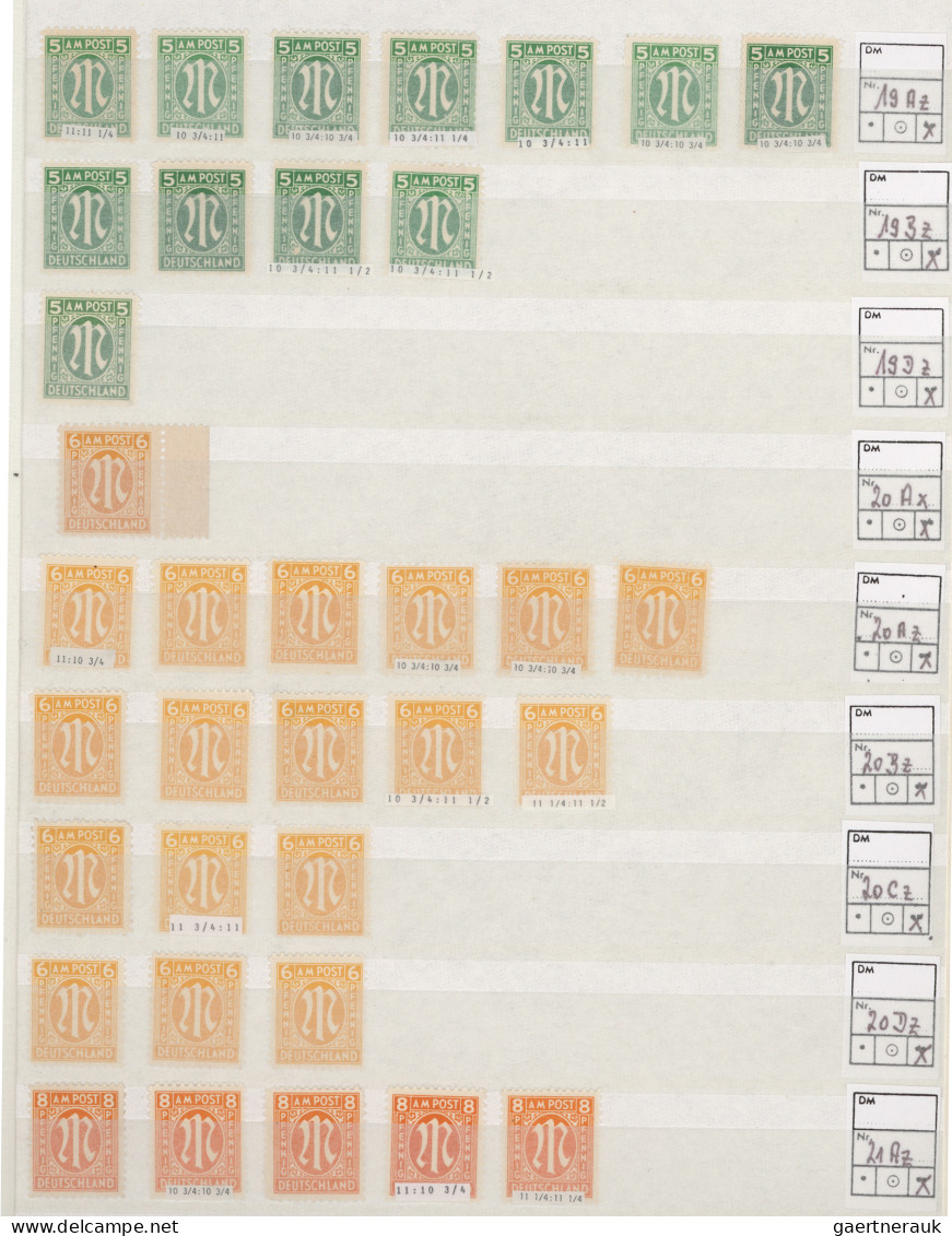 Bizone: 1945/1946, AM-Post, Postfrische Sammlung Der Ausgaben Deutscher Druck Vo - Sonstige & Ohne Zuordnung