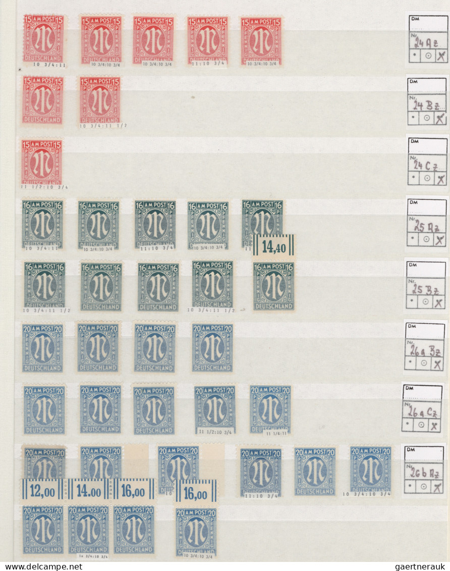 Bizone: 1945/1946, AM-Post, Postfrische Sammlung Der Ausgaben Deutscher Druck Vo - Andere & Zonder Classificatie