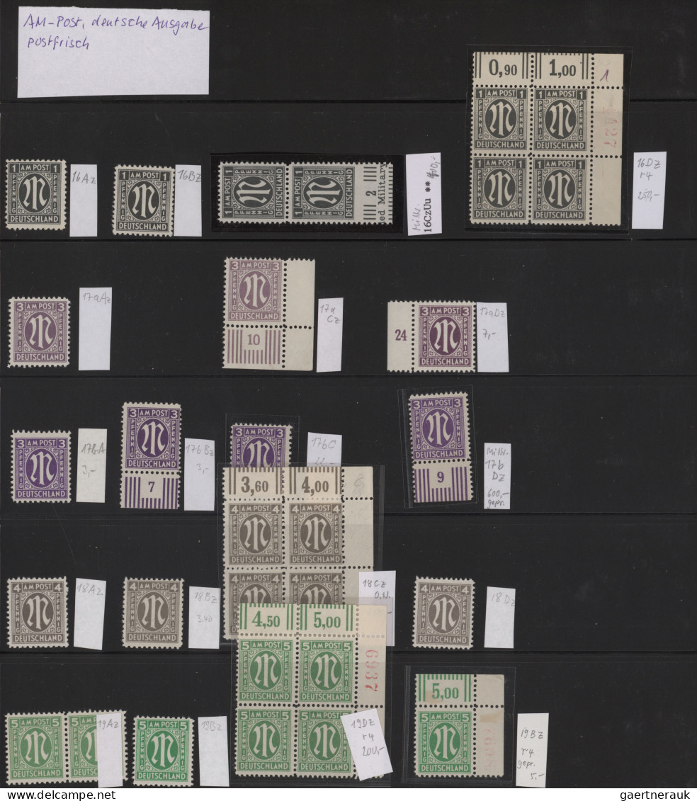 Bizone: 1945/1946, AM-Post, Sehr Saubere Und Kenntnisreich Zusammengetragene Spe - Other & Unclassified