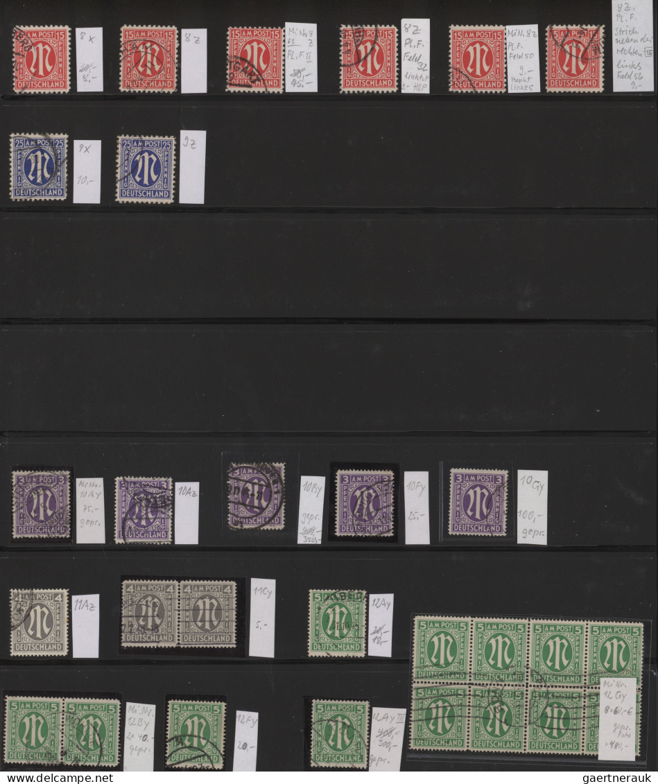 Bizone: 1945/1946, AM-Post, sehr saubere und kenntnisreich zusammengetragene Spe