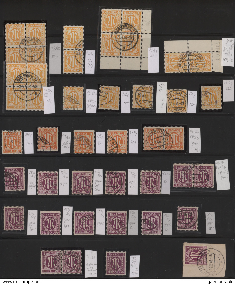 Bizone: 1945/1946, AM-Post, sehr saubere und kenntnisreich zusammengetragene Spe