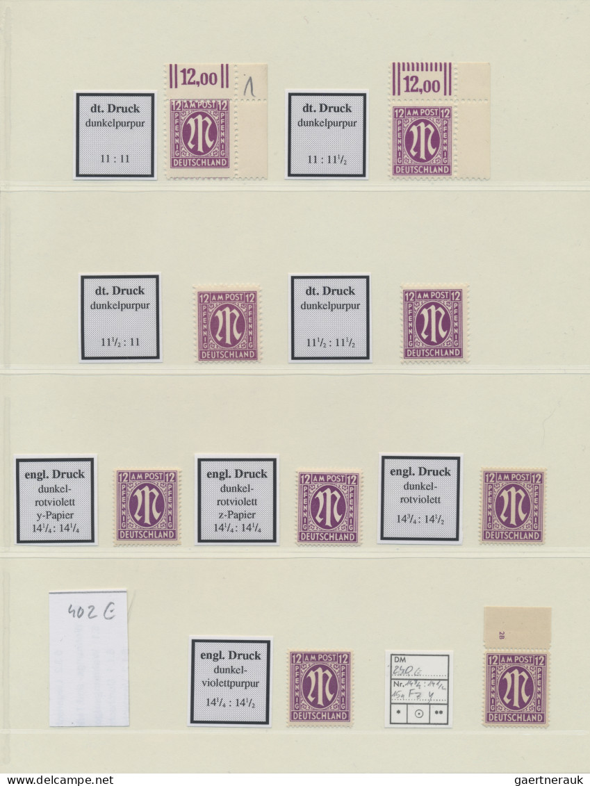 Bizone: 1945/1946, AM-Post, Spezialisierte Postfrische Sammlung Im Lindner-Ringb - Other & Unclassified