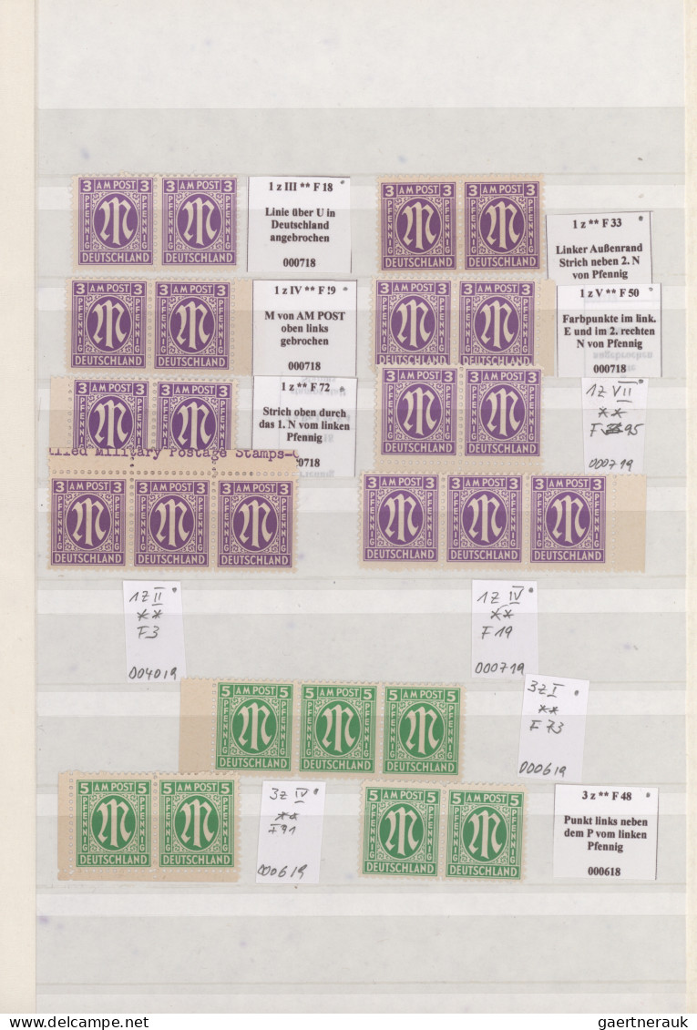 Bizone: 1945/1946, AM-Post, Umfangreicher Postfrischer Und Gestempelter Bestand - Altri & Non Classificati