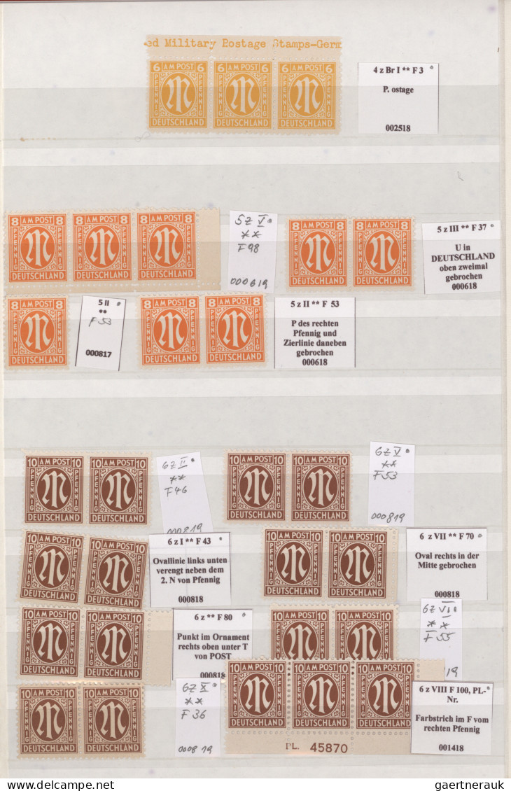 Bizone: 1945/1946, AM-Post, Umfangreicher Postfrischer Und Gestempelter Bestand - Andere & Zonder Classificatie
