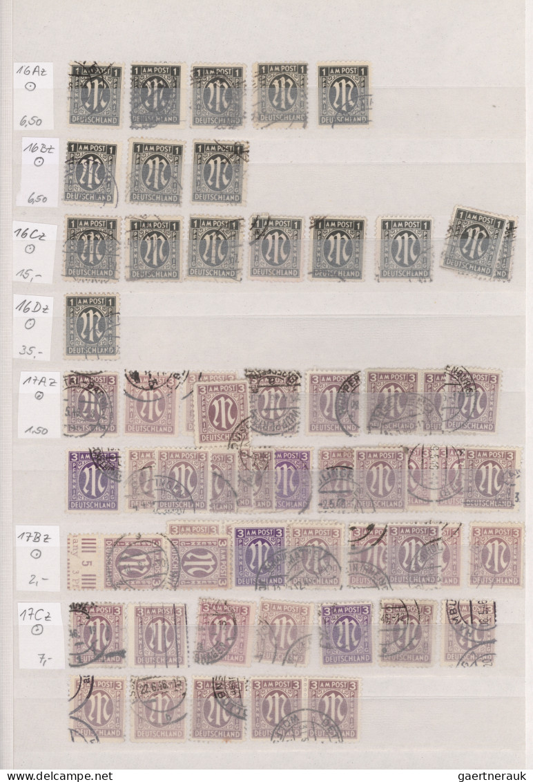 Bizone: 1945/1946, AM-Post, Umfangreicher Postfrischer Und Gestempelter Bestand - Sonstige & Ohne Zuordnung