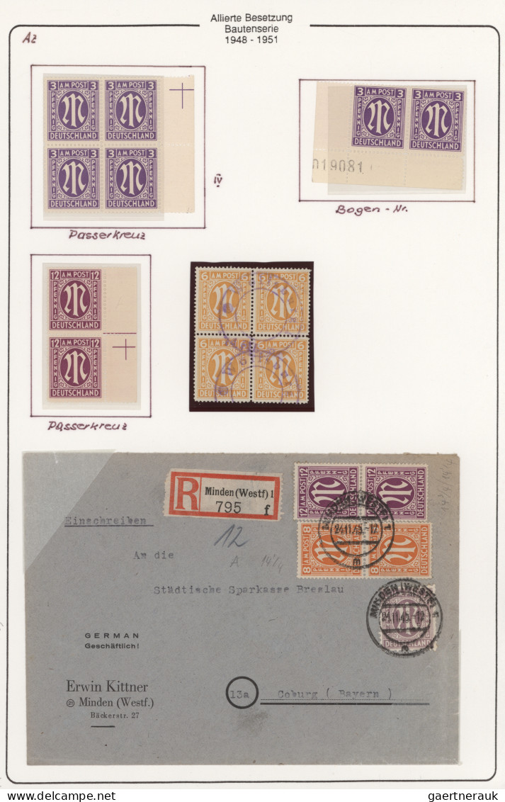 Bizone: 1945/1948, Umfangreiche Spezial-Sammlung AM-Post In Einem Ringbinder Mit - Other & Unclassified