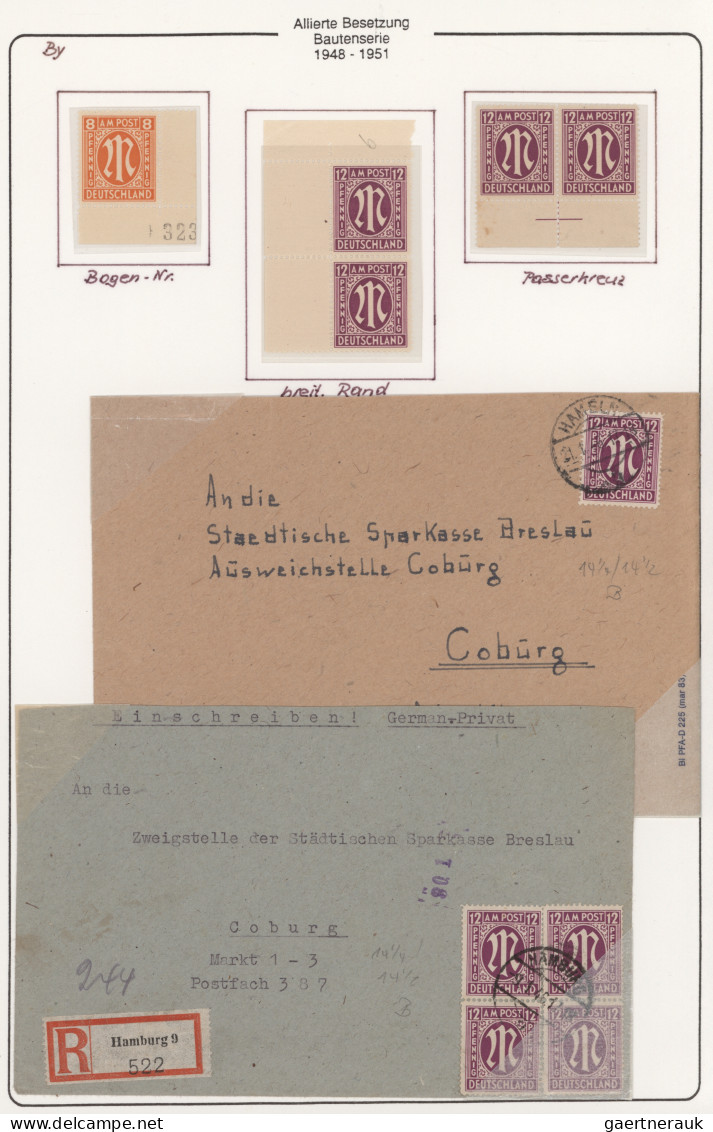 Bizone: 1945/1948, Umfangreiche Spezial-Sammlung AM-Post In Einem Ringbinder Mit - Other & Unclassified