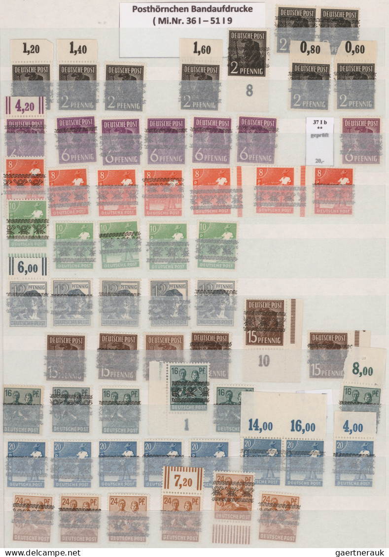 Bizone: 1948, Band/Netz Auf Arbeiter, Postfrische Partie Von 360 Marken Incl. Ei - Autres & Non Classés