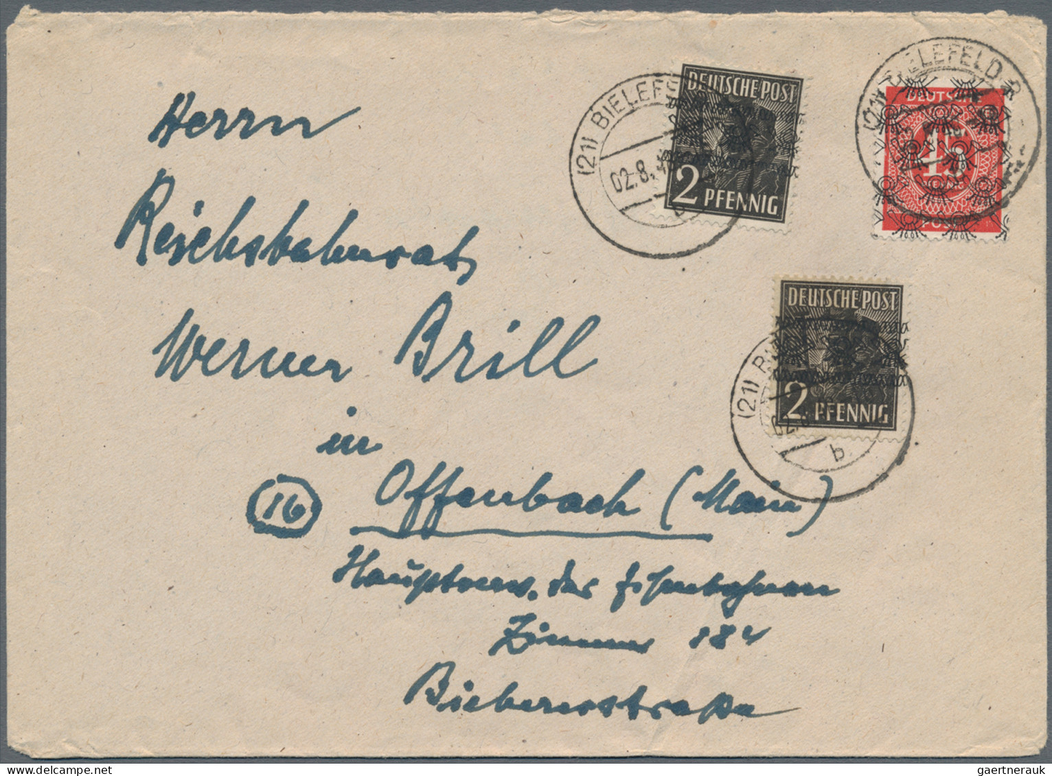Bizone: 1948, Band/Netz auf Arbeiter/Ziffern, Partie von ca. 67 Briefen und Kart