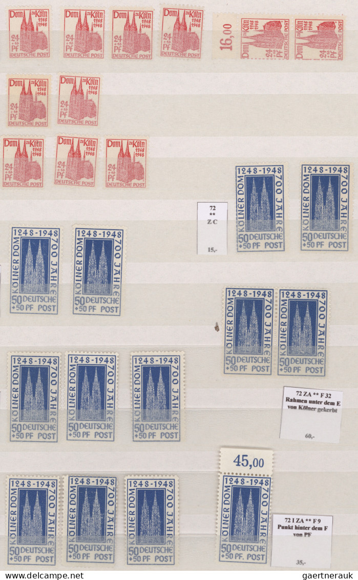 Bizone: 1948/1949, Fast Nur Postfrische Spezial-Sammlungspartie Der Sondermarken - Autres & Non Classés