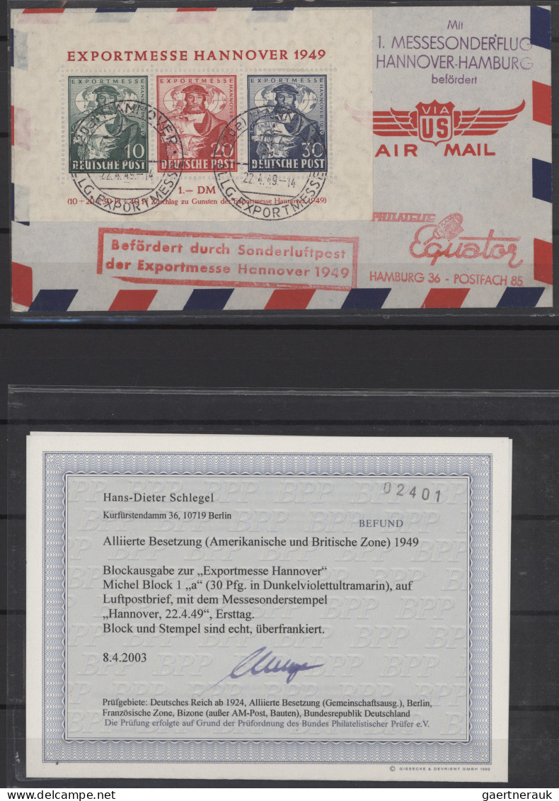 Bizone: 1948/1949, Saubere Gestempelte Sammlung Der Sondermarken Incl. 13 Briefe - Autres & Non Classés