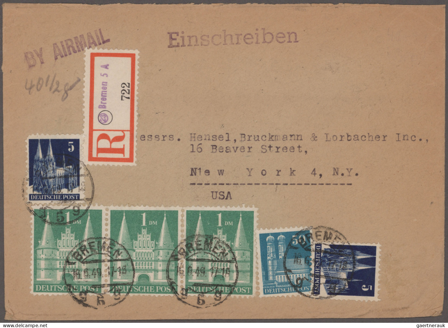 Bizone: 1948/1951, BAUTEN, vielseitige Sammlung von ca. 134 Briefen und Karten m