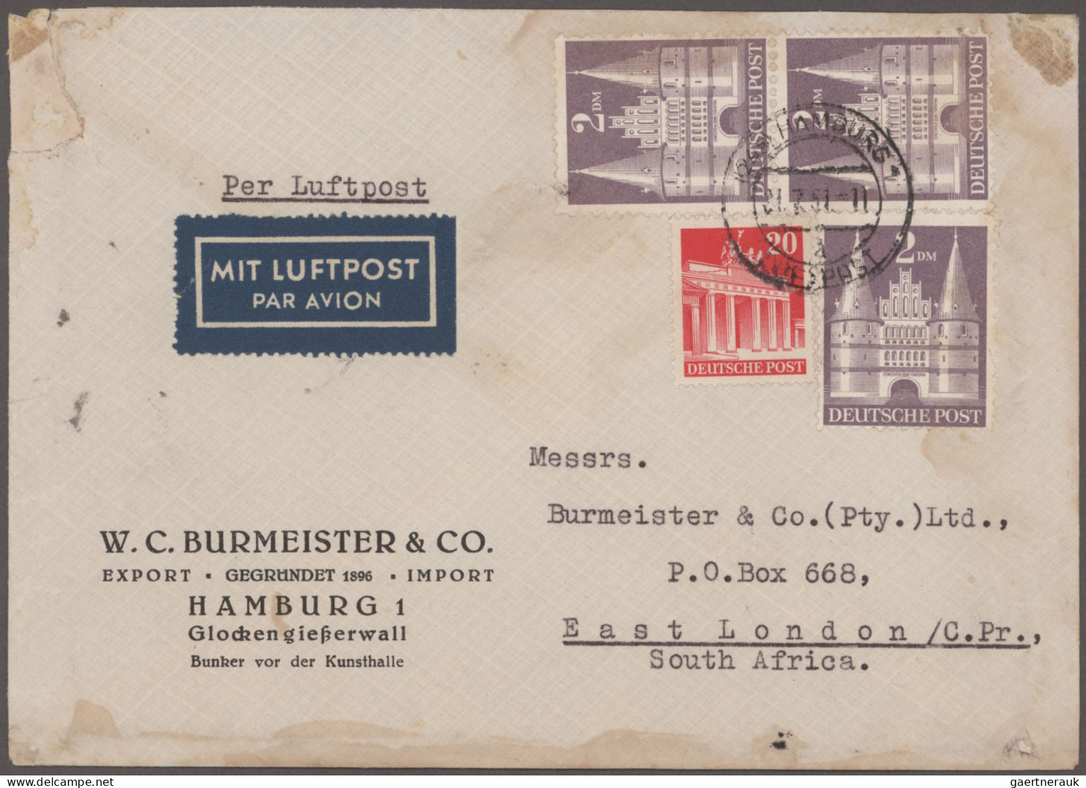 Bizone: 1948/1951, BAUTEN, vielseitige Sammlung von ca. 134 Briefen und Karten m