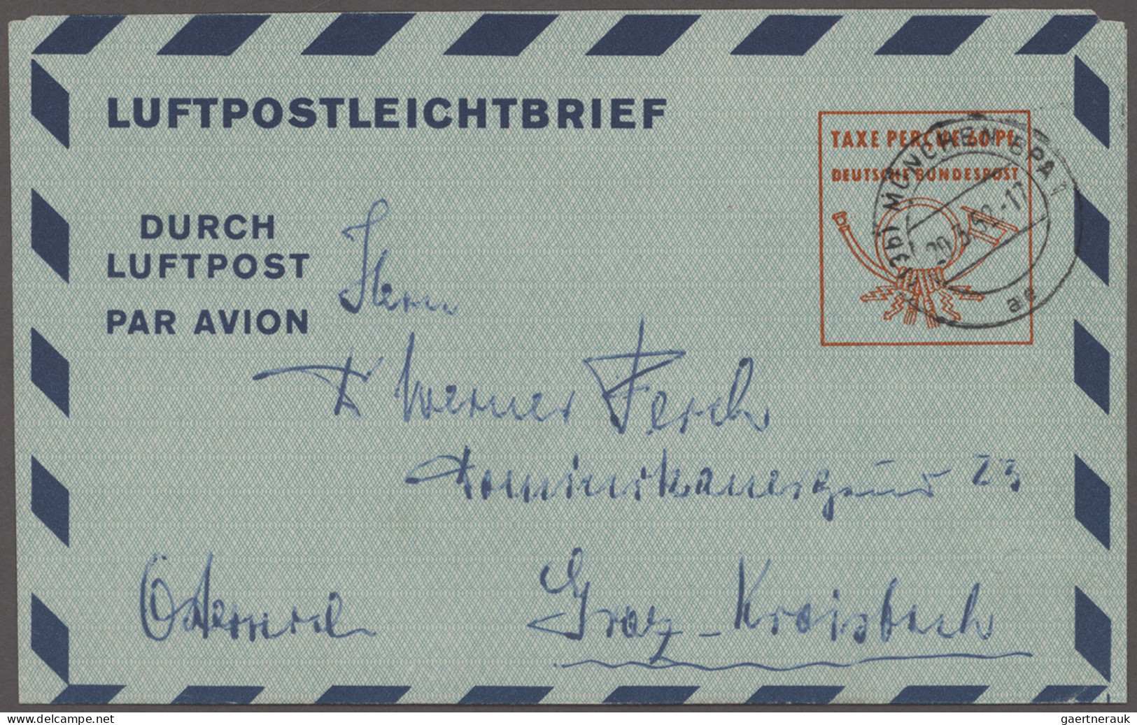 Bizone - Ganzsachen: 1948/1953, Bizone/Bund Luftpostfaltbriefe, Sammlung von 14