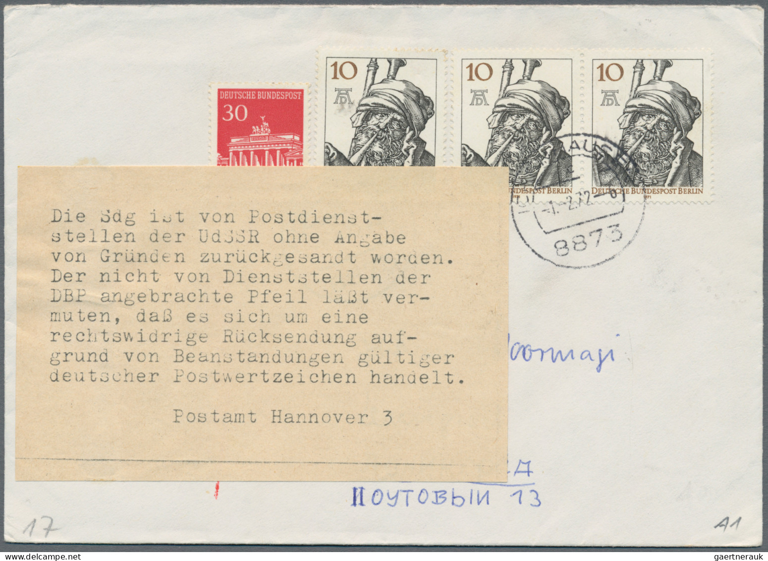 Bundesrepublik und Berlin - Postkrieg: POSTKRIEG, ab Kriegsgefangenen-Marke 1952