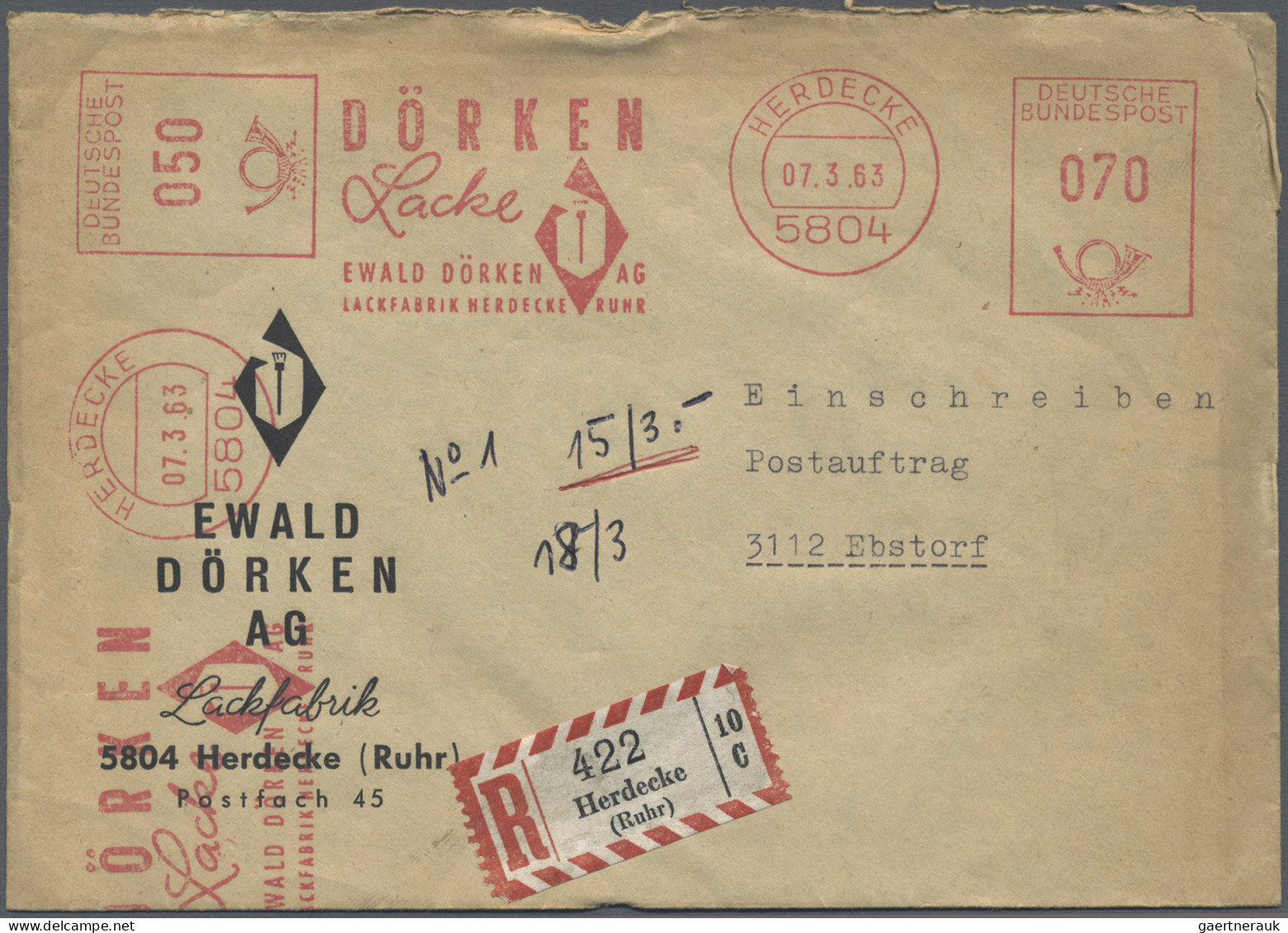 Bundesrepublik Deutschland: 1947/1964, Partie Von Ca. 56 Briefen/Karten/Paketkar - Collections