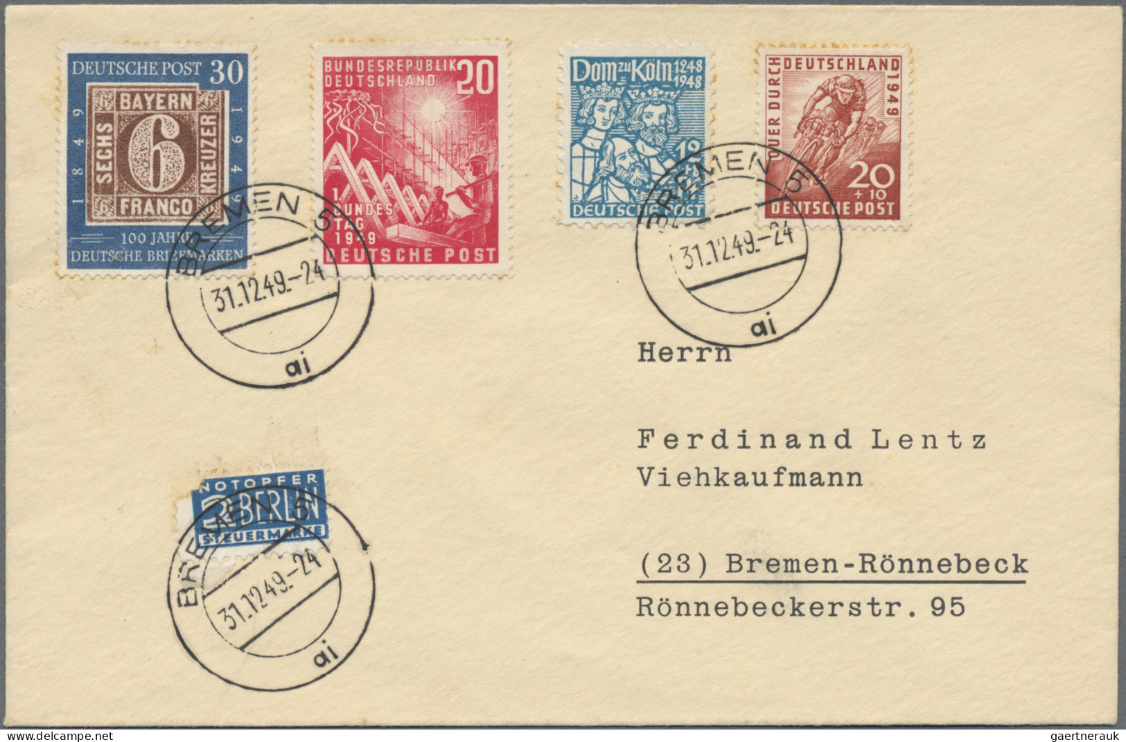 Bundesrepublik Deutschland: 1949/1955 (ca.), Alter Bestand von etwa 280 Belegen