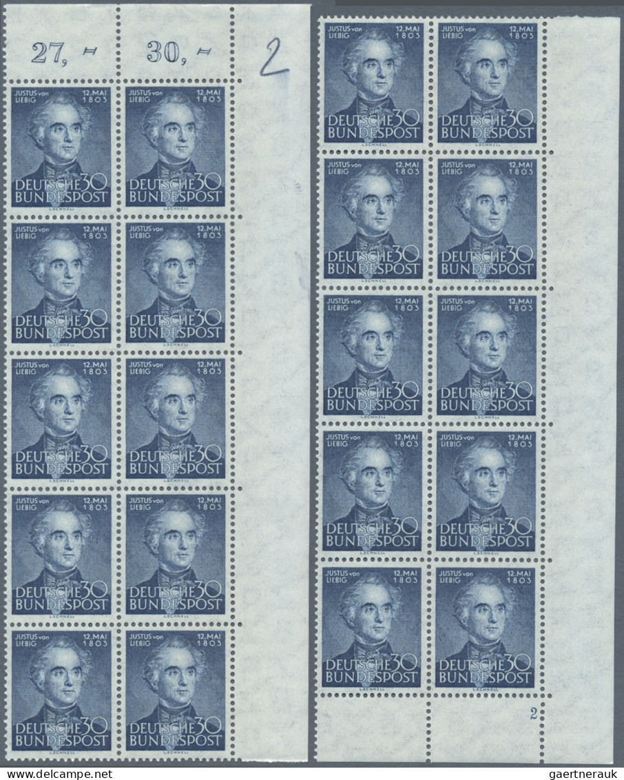 Bundesrepublik Deutschland: 1949/1955, Album Mit Postfrischen Bogenteilen Aus De - Collections