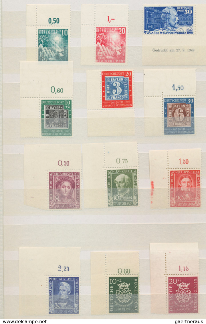 Bundesrepublik Deutschland: 1949/1955, BOGENECKEN, Postfrische Sammlung Von Nur - Collections