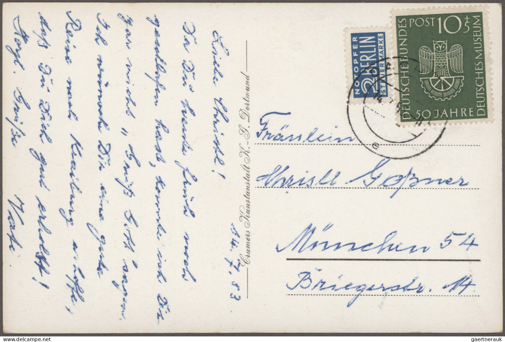 Bundesrepublik Deutschland: 1949/1955, Partie Von 40 Briefen Und Karten Mit Port - Colecciones