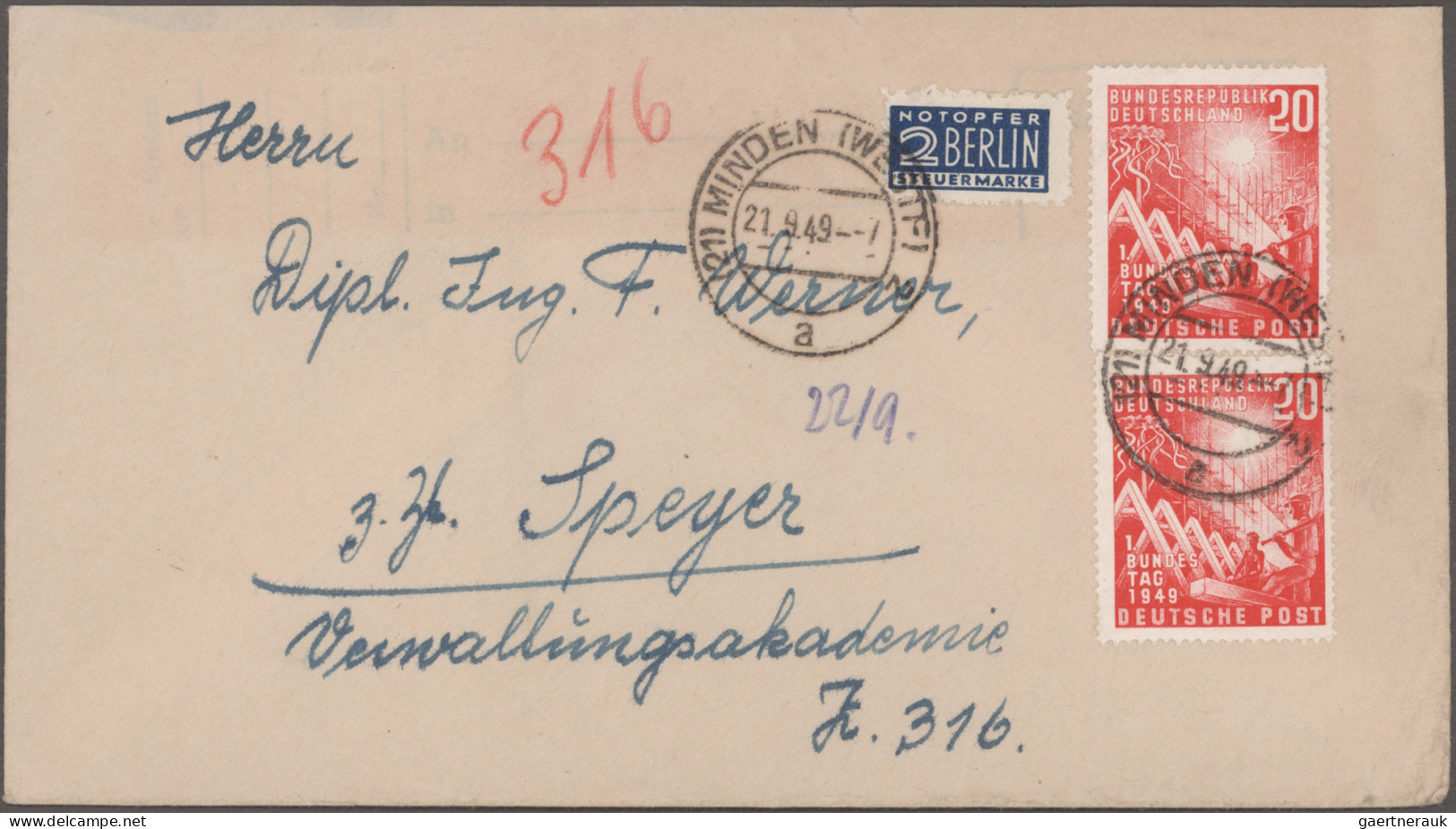 Bundesrepublik Deutschland: 1949/1956, SONDER- Und ZUSCHLAGSMARKEN, Außergewöhnl - Sammlungen