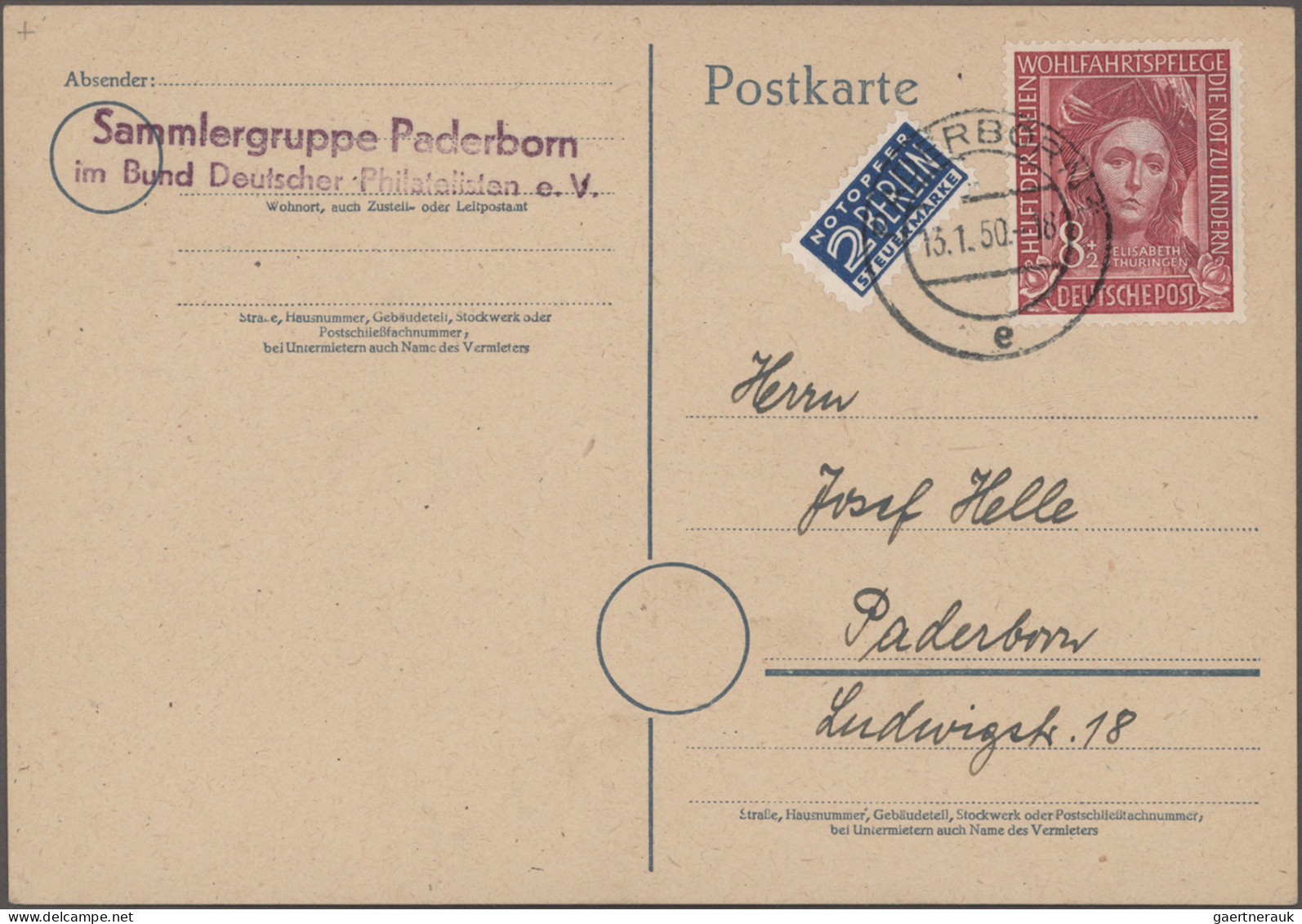 Bundesrepublik Deutschland: 1949/1956, SONDER- Und ZUSCHLAGSMARKEN, Außergewöhnl - Collections