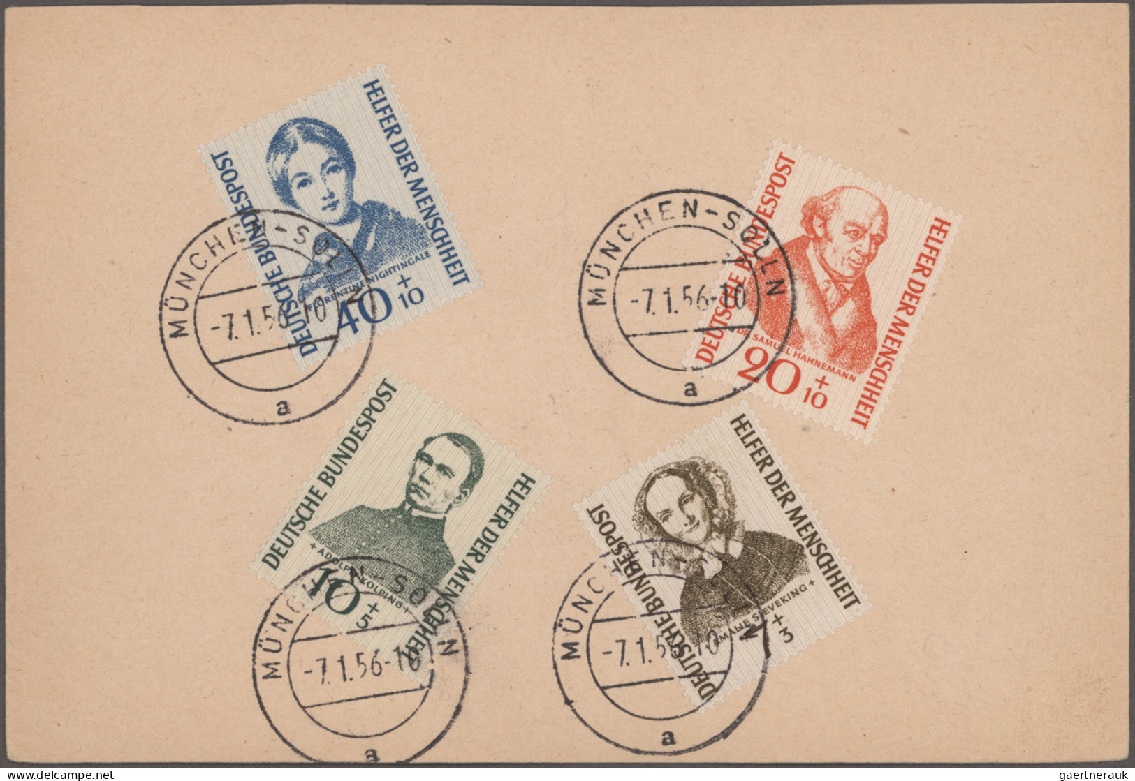 Bundesrepublik Deutschland: 1949/1956, Wohlfahrt, Lot Von Fünf Belegen Mit Satzf - Sammlungen