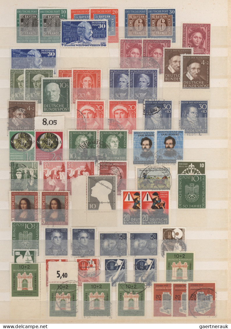 Bundesrepublik Deutschland: 1949/1958, Saubere Postfrische Und Rundgestempelte P - Collections