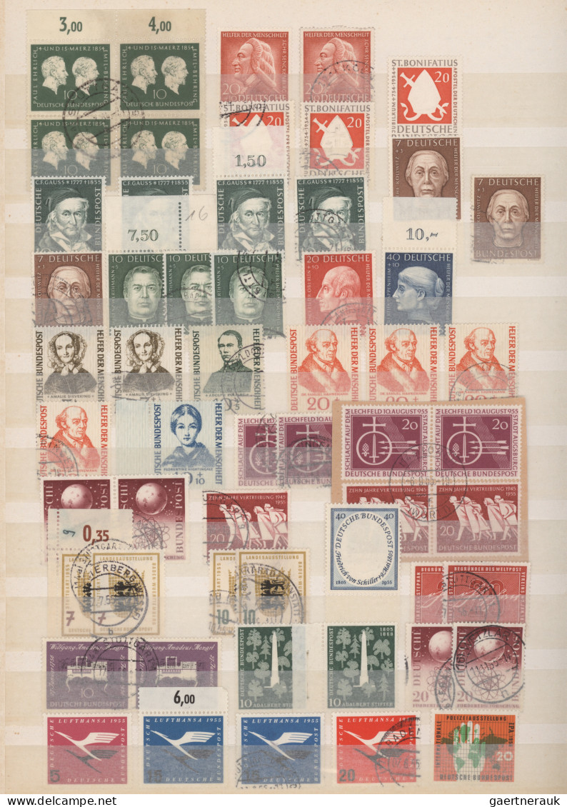 Bundesrepublik Deutschland: 1949/1958, Saubere Postfrische Und Rundgestempelte P - Sammlungen