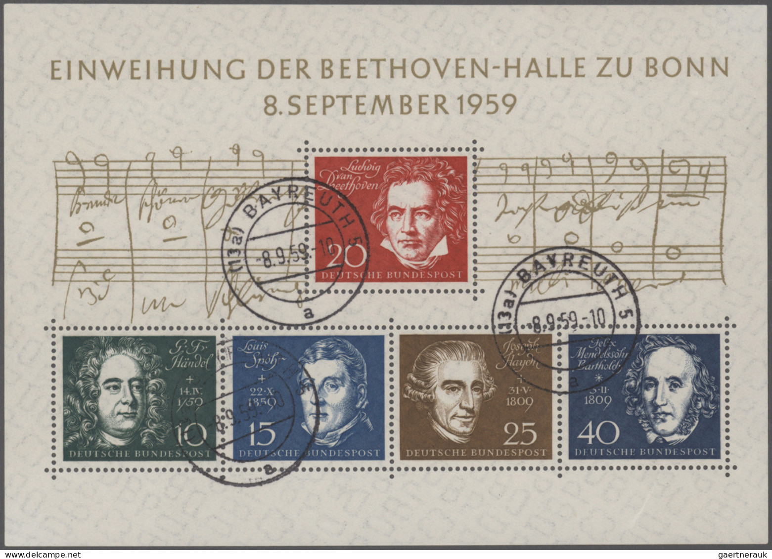 Bundesrepublik Deutschland: 1949/1959, Ausnehmend Schön Und Sauber Rundgestempel - Colecciones