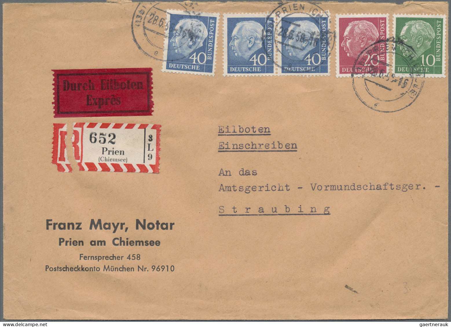 Bundesrepublik Deutschland: 1949/1959, Partie Von 14 Briefen Und Karten Mit Fank - Colecciones