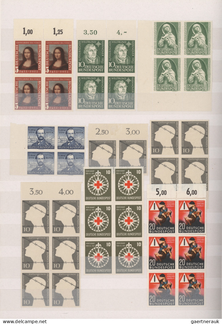 Bundesrepublik Deutschland: 1949/1959, Postfrischer Sammlungsposten Der Anfangsj - Collections